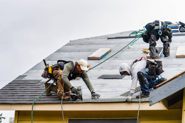 Professional Gutter Installation technician working in Oberlin, LA